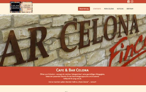 TYPO3-Referenz Café & Bar Celona